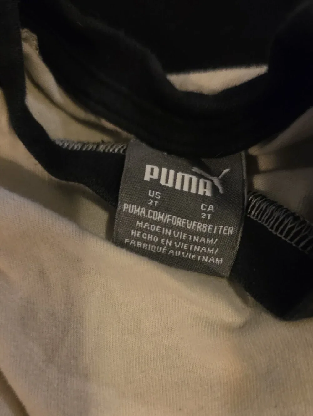 Puma Black Kids Jogger Pants with White Logo